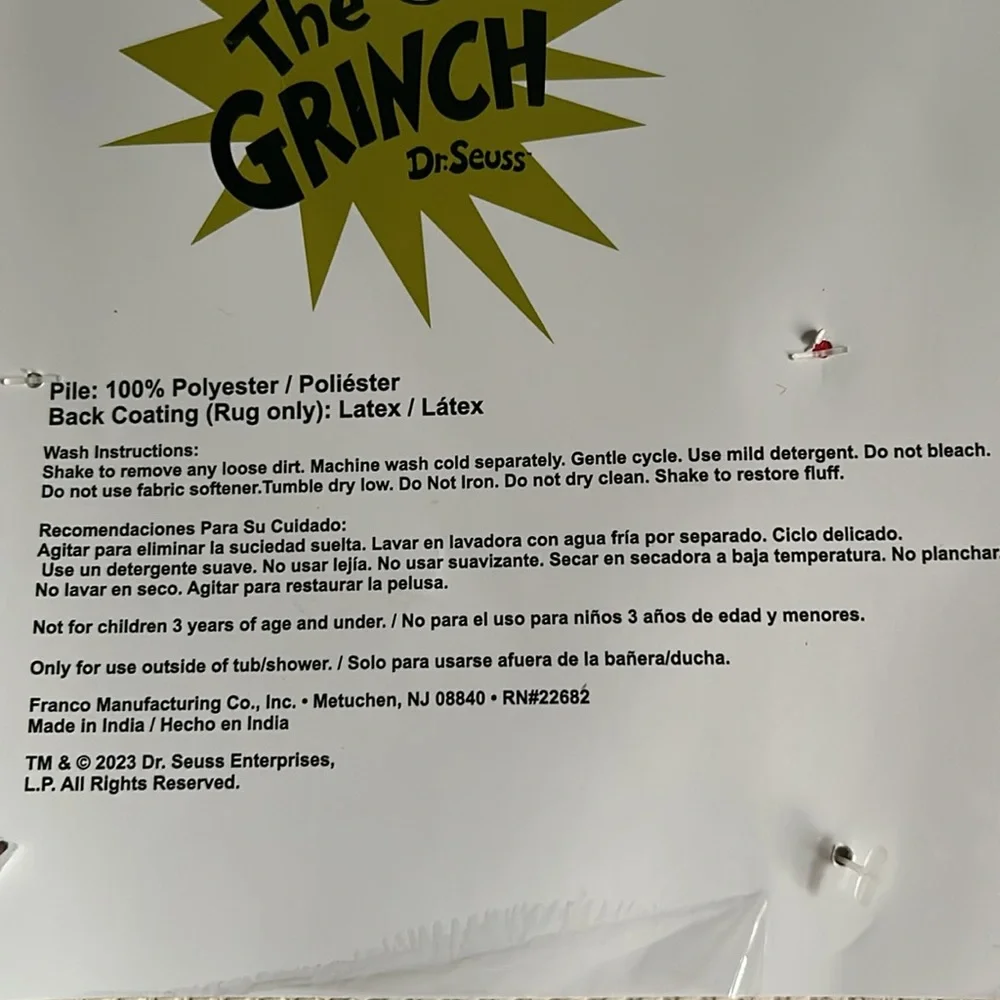 Grinch bath set